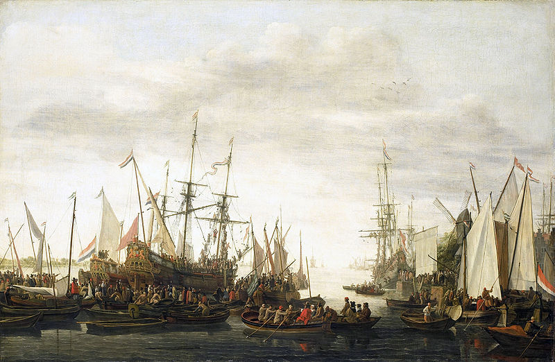 The keelhauling, according to tradition, of the ship